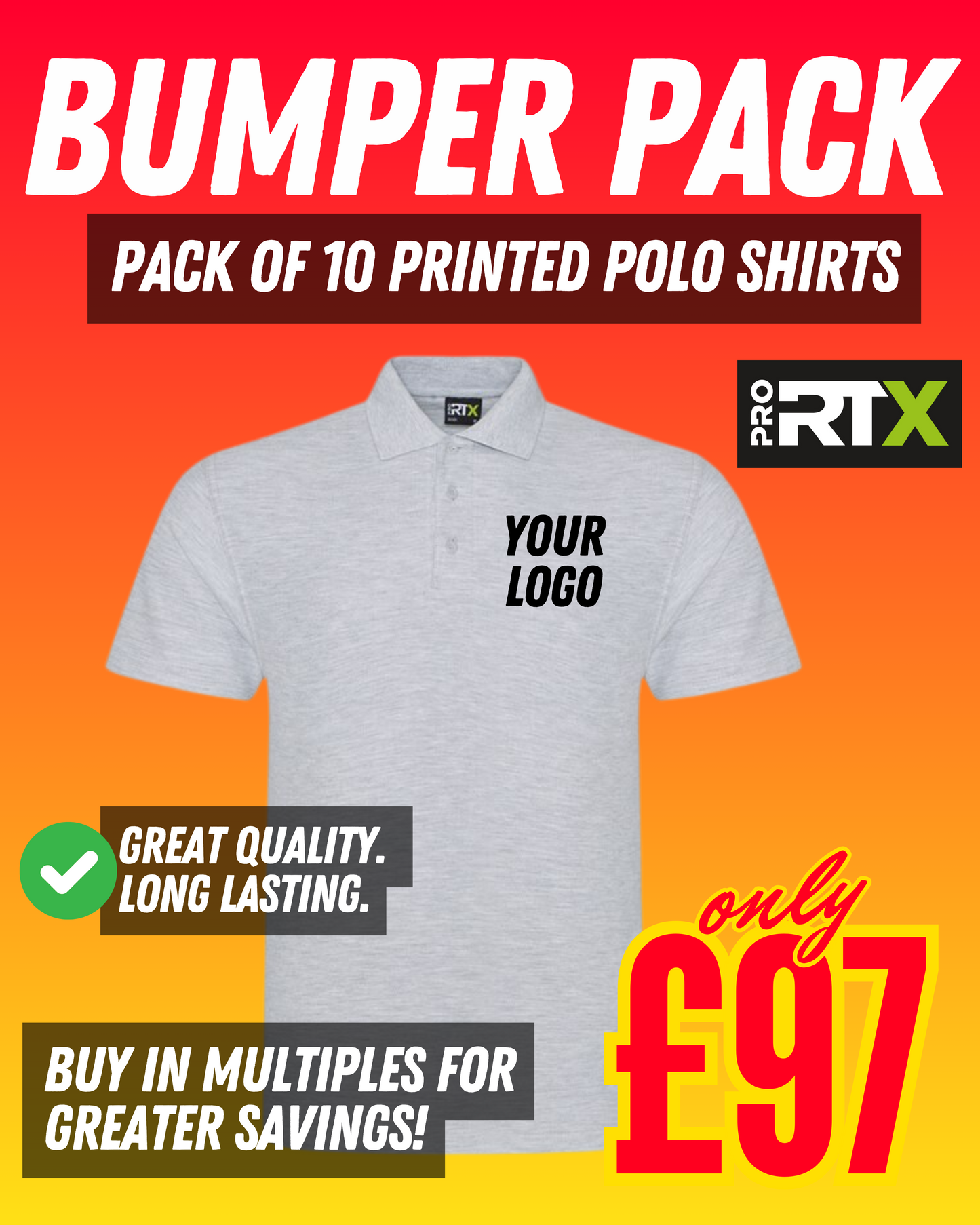 Pro RTX Polo Shirts Bumper 10 Pack