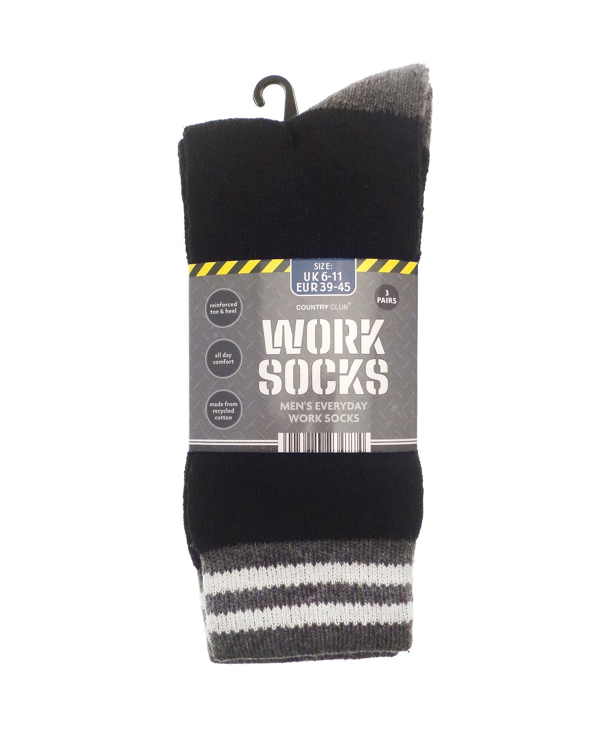 Men’s 3-Pack Work Socks (recycled cotton)